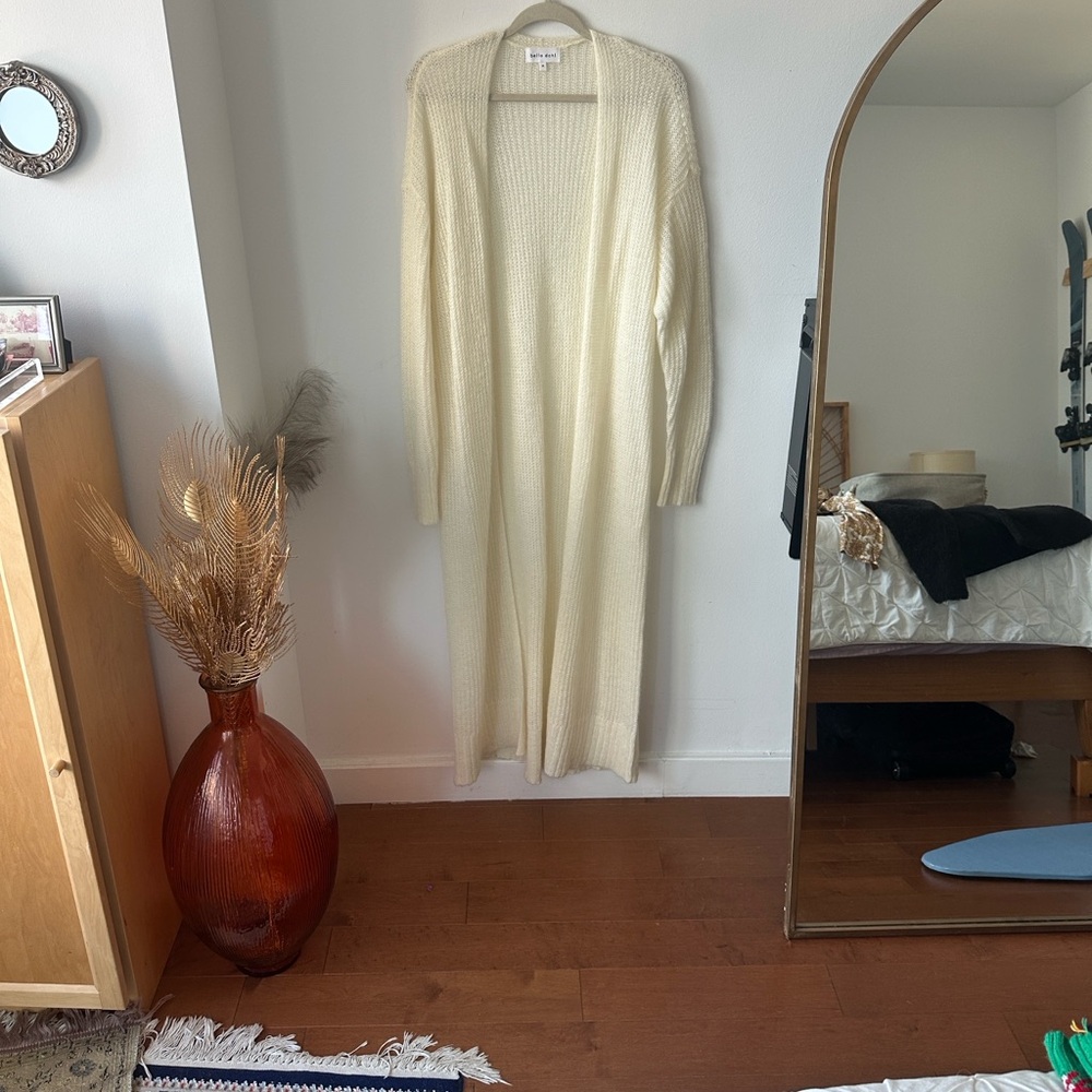 Bella Dahl Winter White Long Merino Wool Sweater